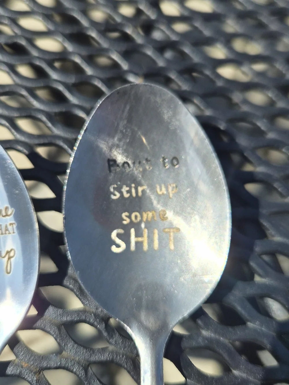 Add a little humor to your coffee, tea, or dessert time with this fun set of eng